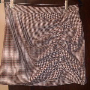 Free People Black & Red Houndstooth Skirt